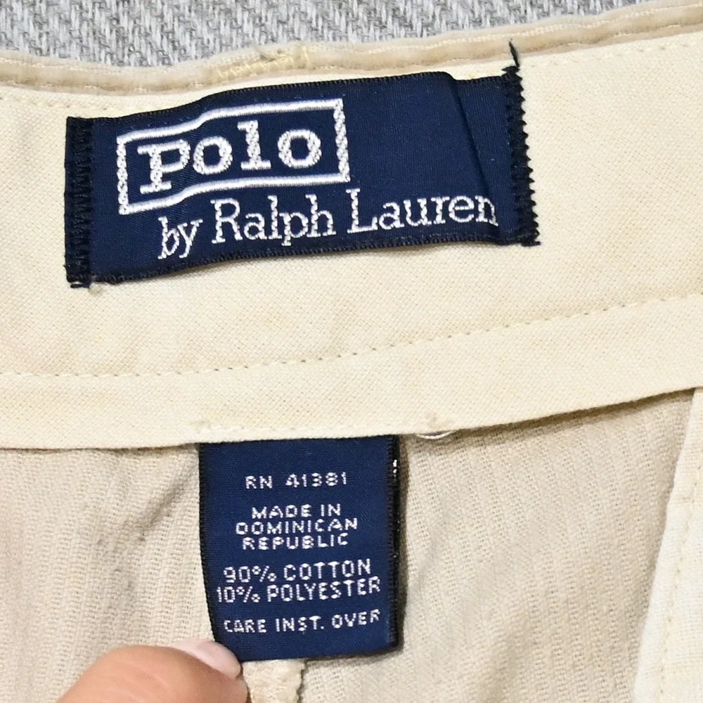 Polo Ralph Lauren Corduroy Shorts Mens 31 Pleated Tan Vintage Preppy Flaws
